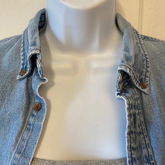 Ralph Lauren Sport Denim Oxford Jacket Large lightweight Size 10 Vintage GOOD - Picture 3 of 15